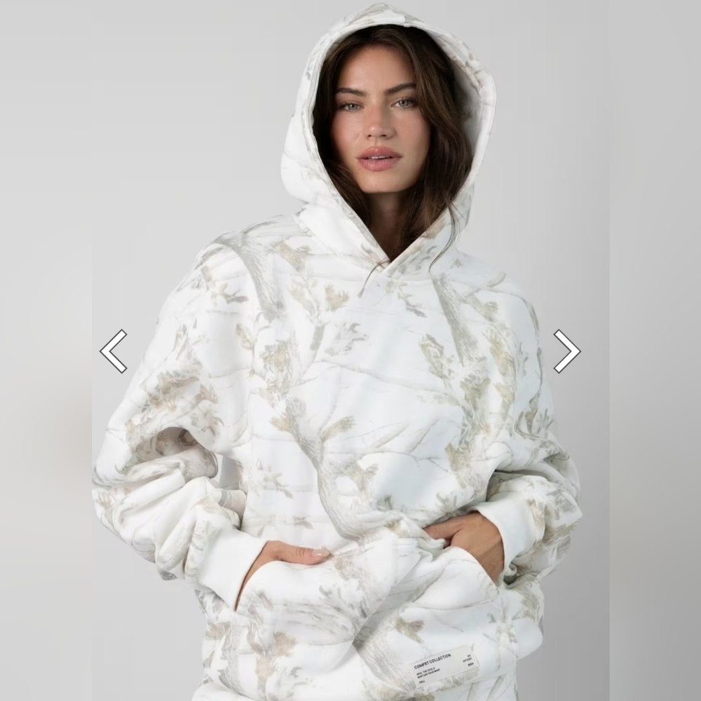 Comfrt Camo Hoodie White Oak Size XS